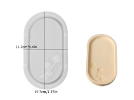 Molde silicona bandeja ovalada con rosas